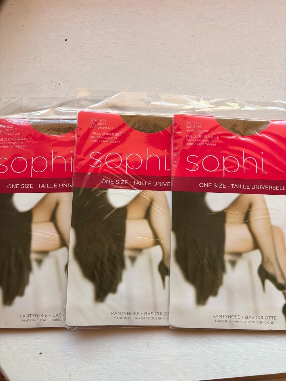 sophi One Size Sheer Pantyhose - Beige - 3 packs